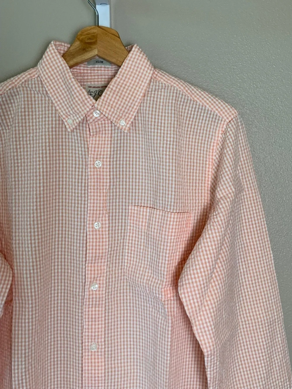 J. Crew Slim Seersucker Gingham Button Down Shirt